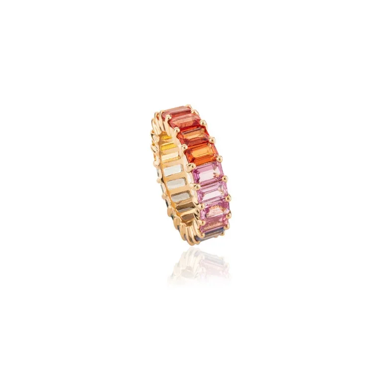 18k Gold Multi Sapphire Eternity Band