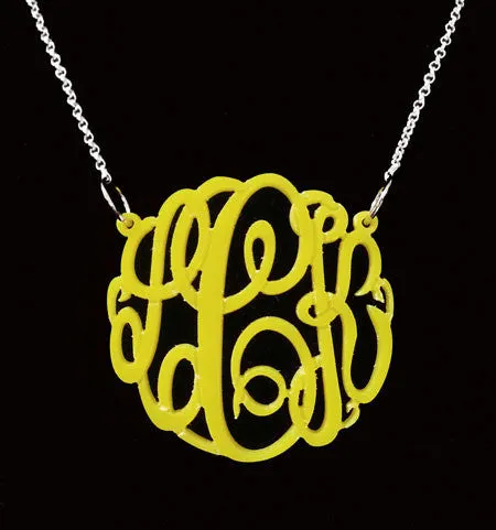 Acrylic Big Slim Monogram Necklace