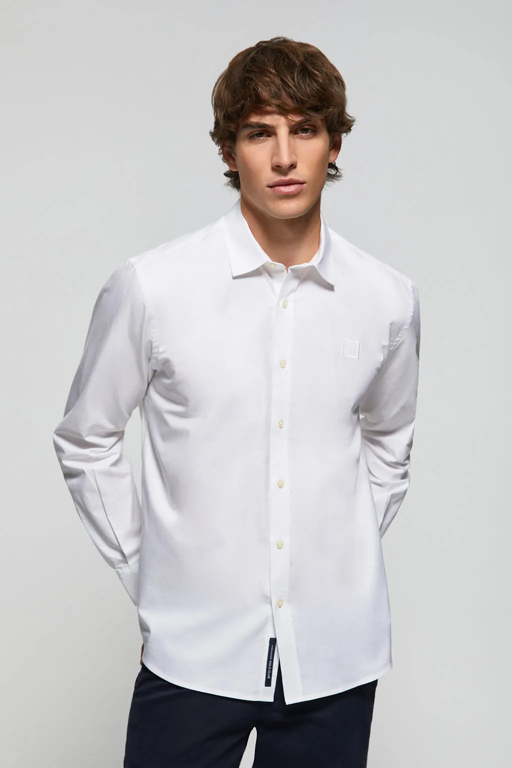 Camisa blanca Oxford con logo Polo Club