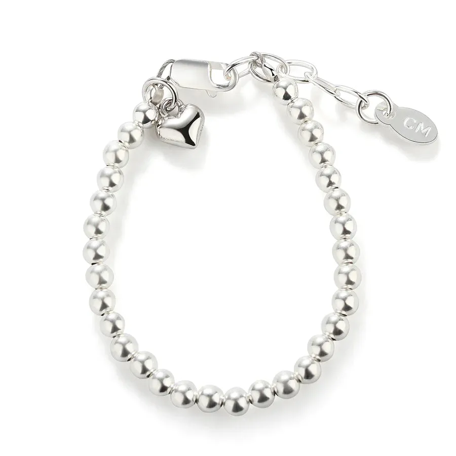 Cherished Moments Sterling Silver Beaded Heart Bracelet - Camry