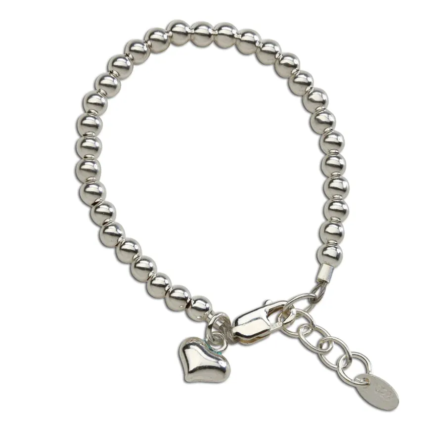 Cherished Moments Sterling Silver Beaded Heart Bracelet - Camry