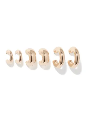 Cindy Chunky Hoop Earrings Multi Pack