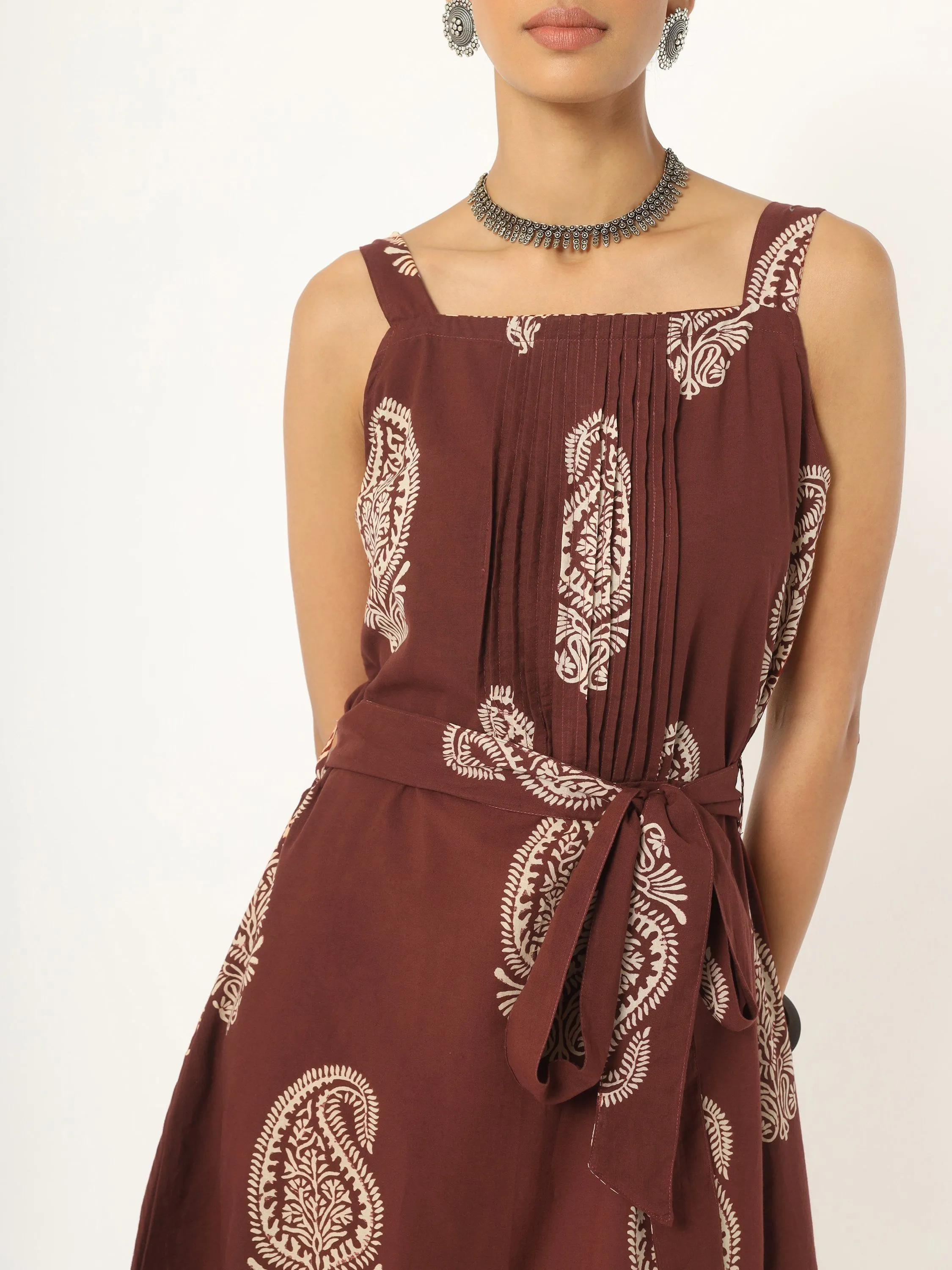 Cinnamon Brown pintex Dress