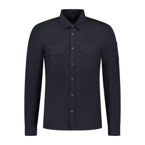 CP COMPANY  CHROME LENS BUTTON-UP OVERSHIRT JACKET NAVY