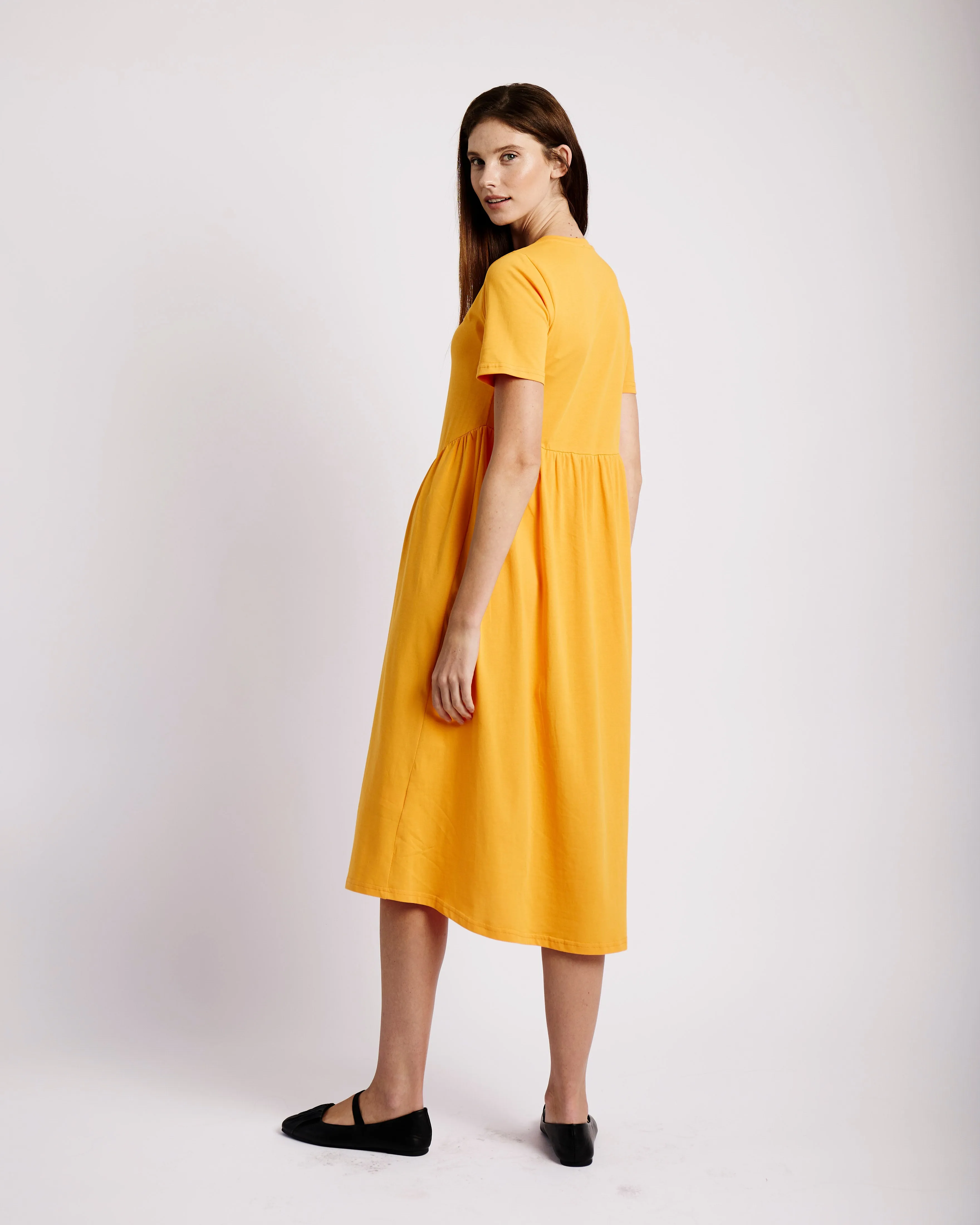 Diagonal Tee Dress in Mango