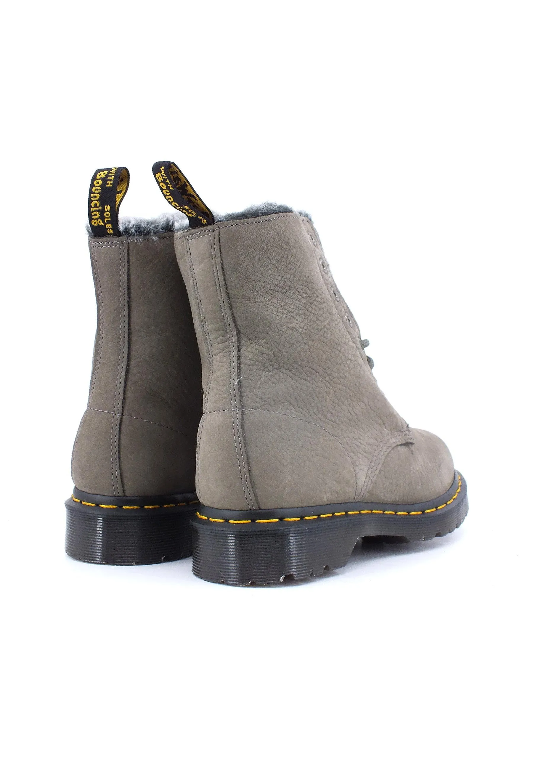 DR. MARTENS Stivaletto Anfibio Pelo Donna Nickel Grey 1460-SERENA-30953059