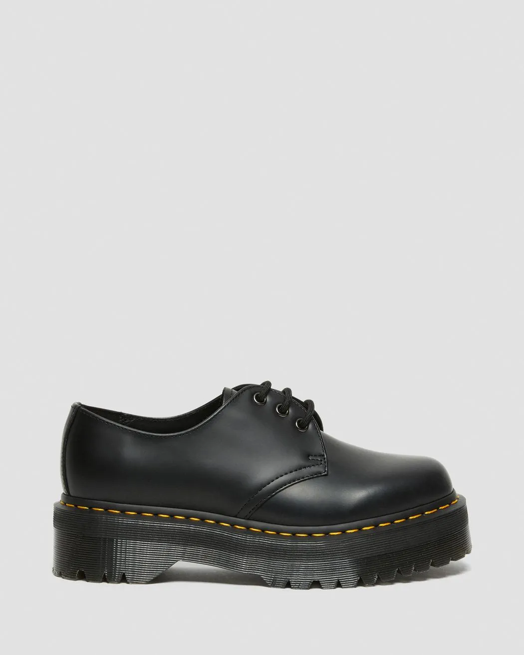 Dr. Martens UNISEX 1461 QUAD BLACK POLISHED SMOOTH (Black)