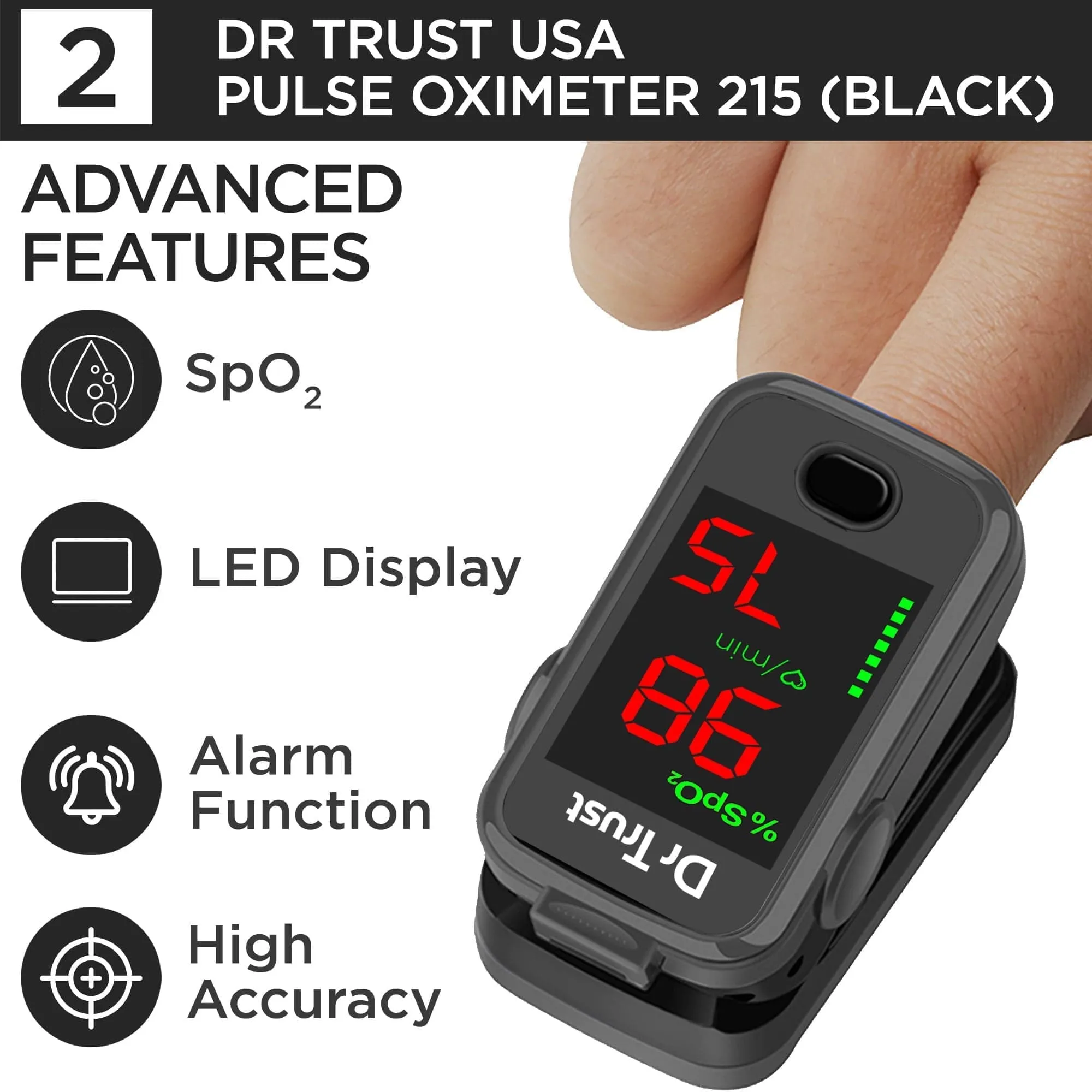 Dr Trust USA Covid Essential Basic Combo Pack - Dr Trust USA Pulse Oximeter 215   Dr Trust USA Non-Contact IR Infrared