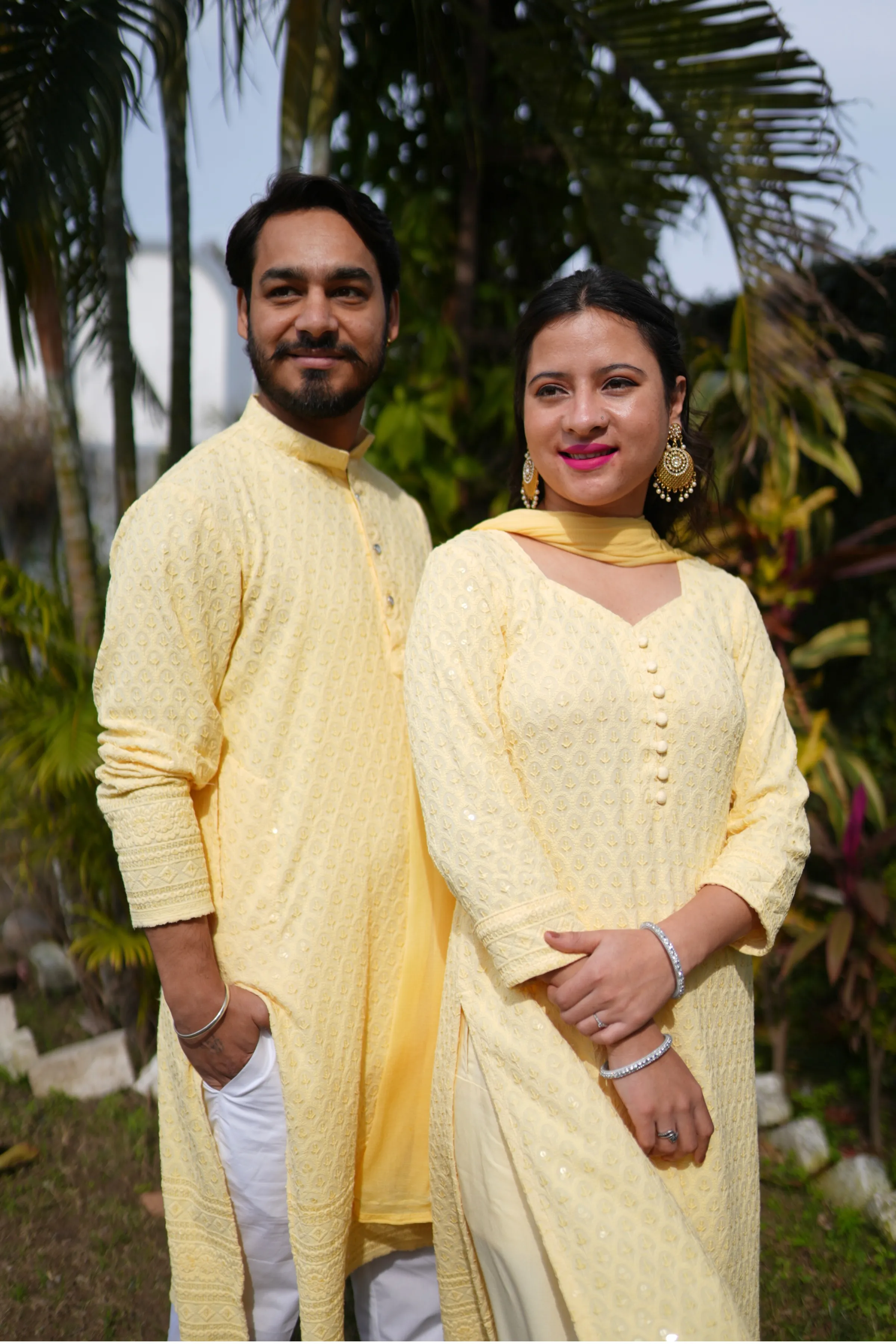 Festive Lemon Sequined Kurta