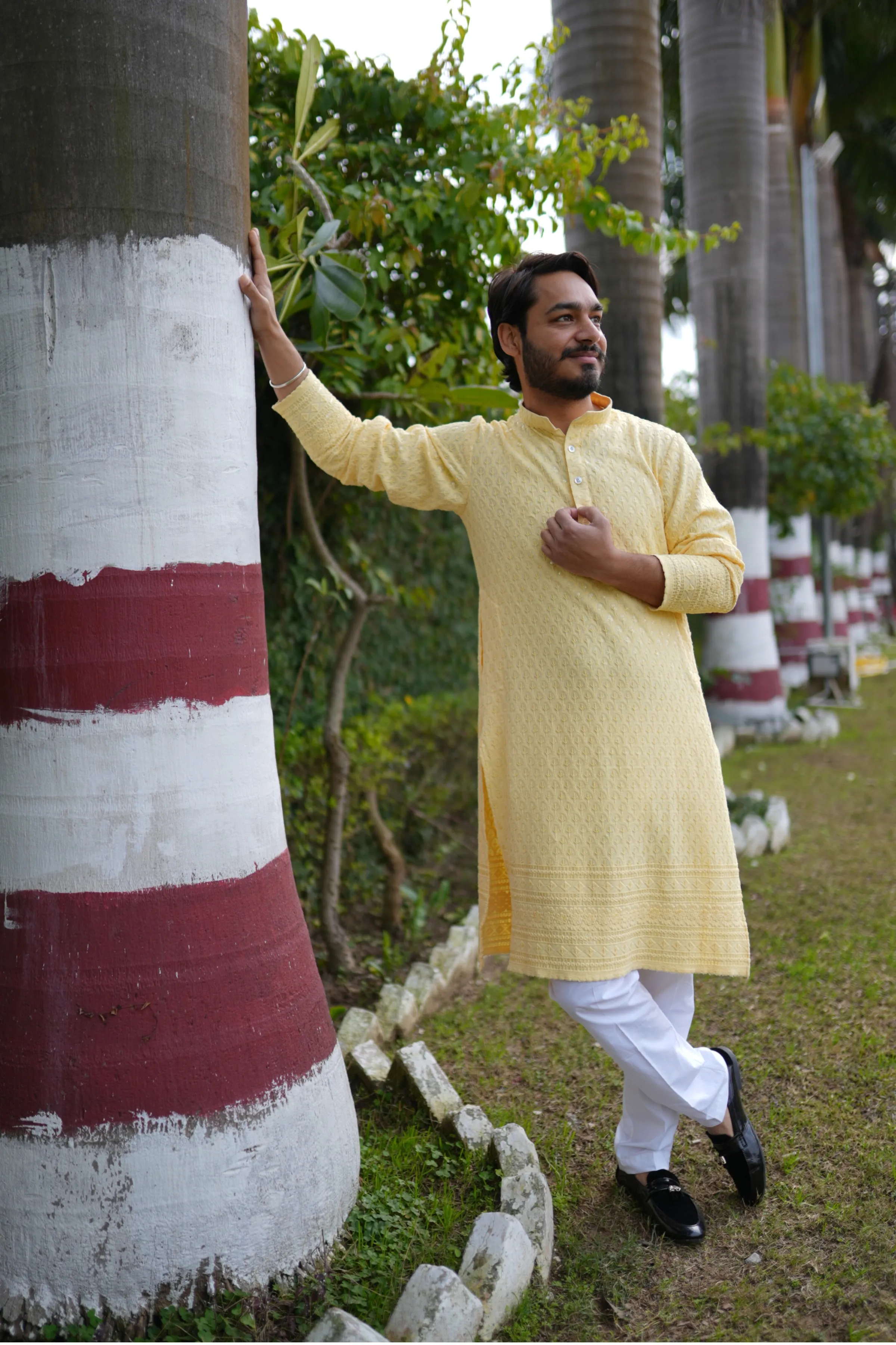 Festive Lemon Sequined Kurta