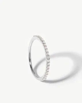 Fine Slim Eternity Ring | 14k White Gold/Diamond