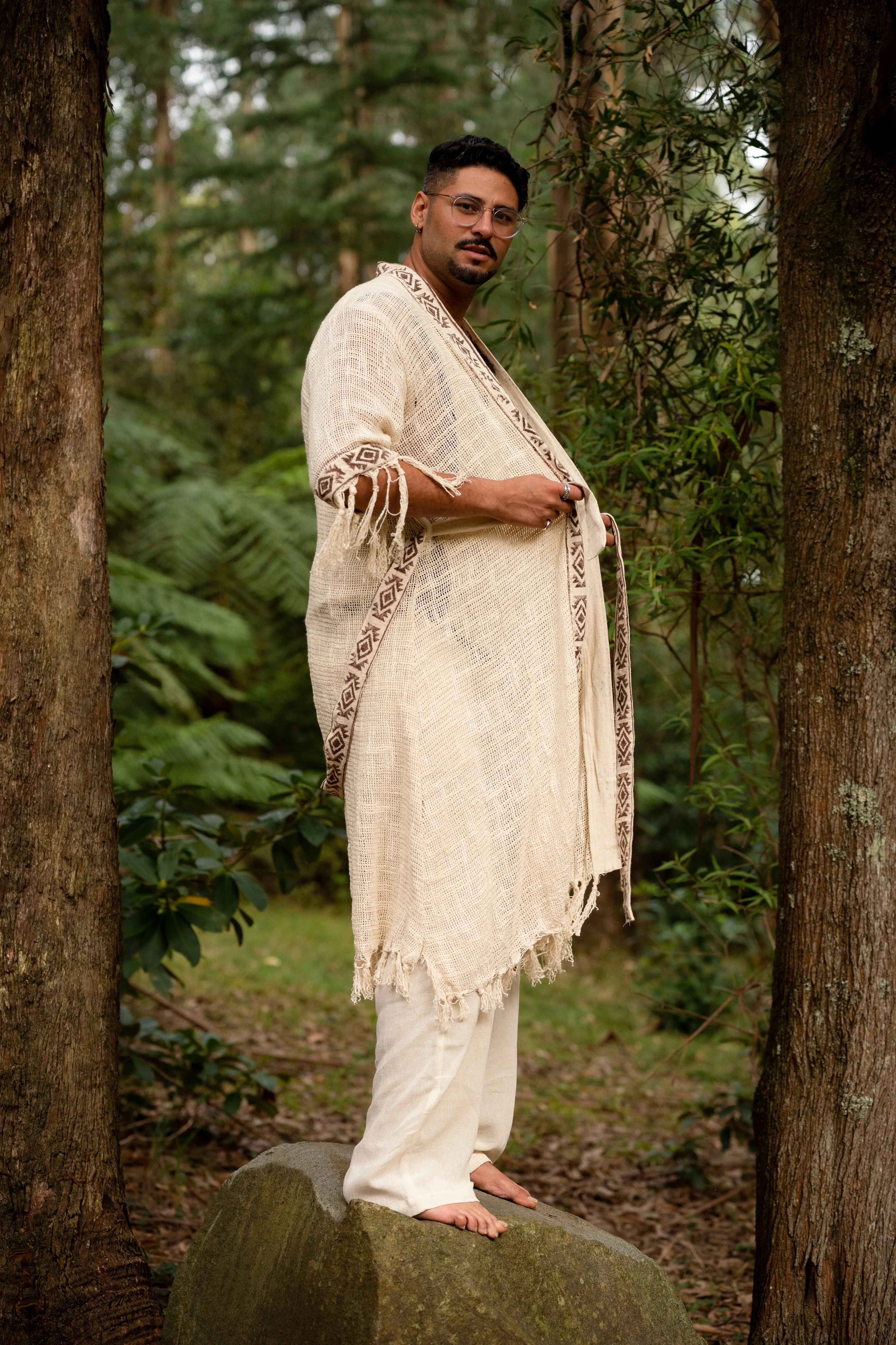 Frayed Primitive Kimono for Men - Wholesale