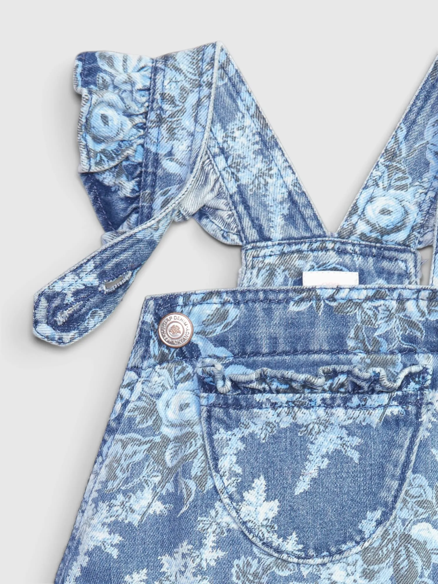 Gap x LoveShackFancy Toddler Floral Denim Skirtall with Washwell