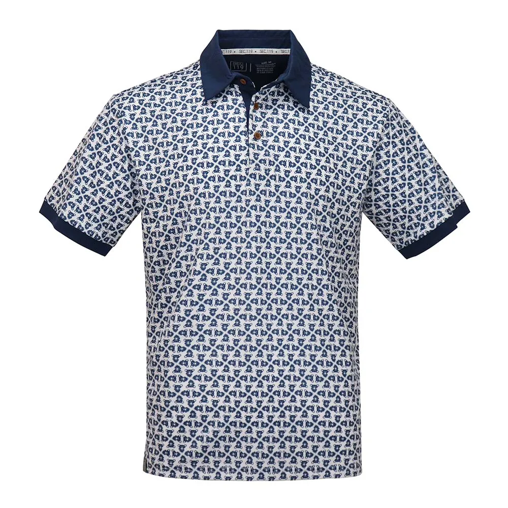 Grateful Dead | Performance Polo |  All Over Bears White & Navy