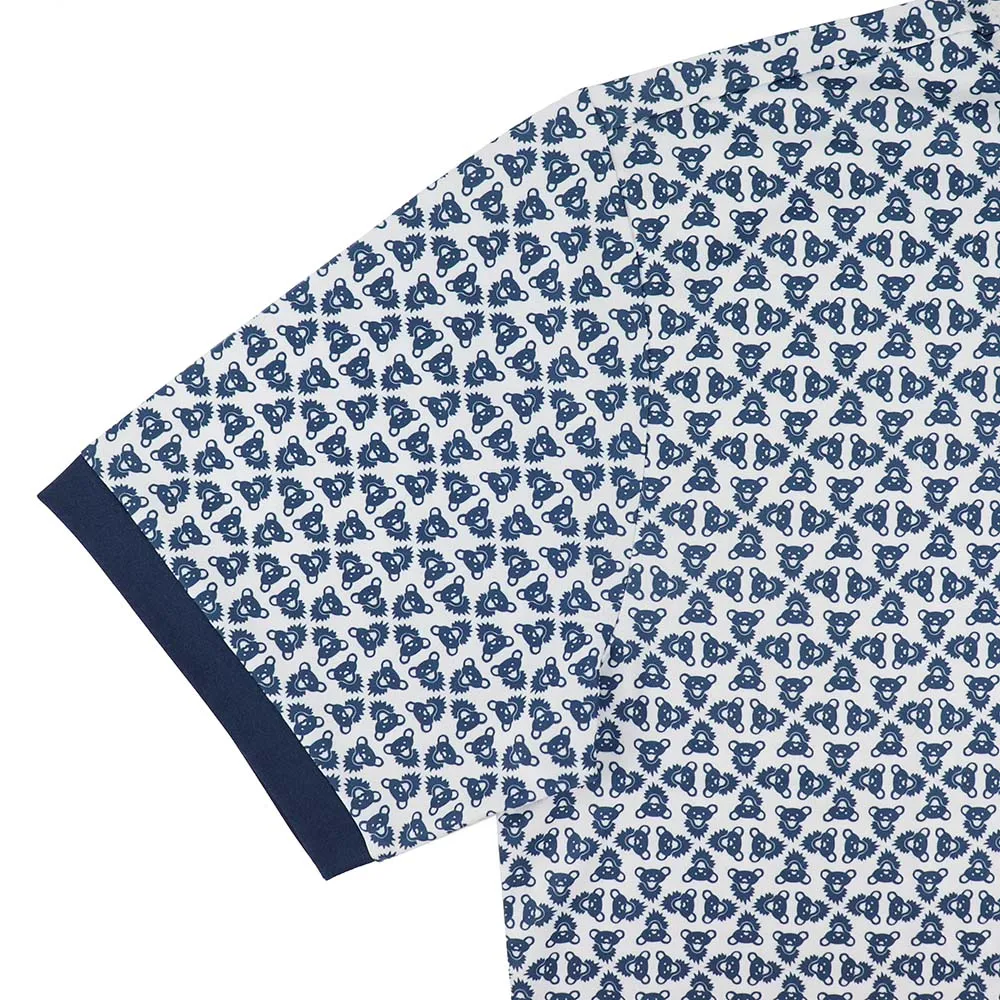 Grateful Dead | Performance Polo |  All Over Bears White & Navy