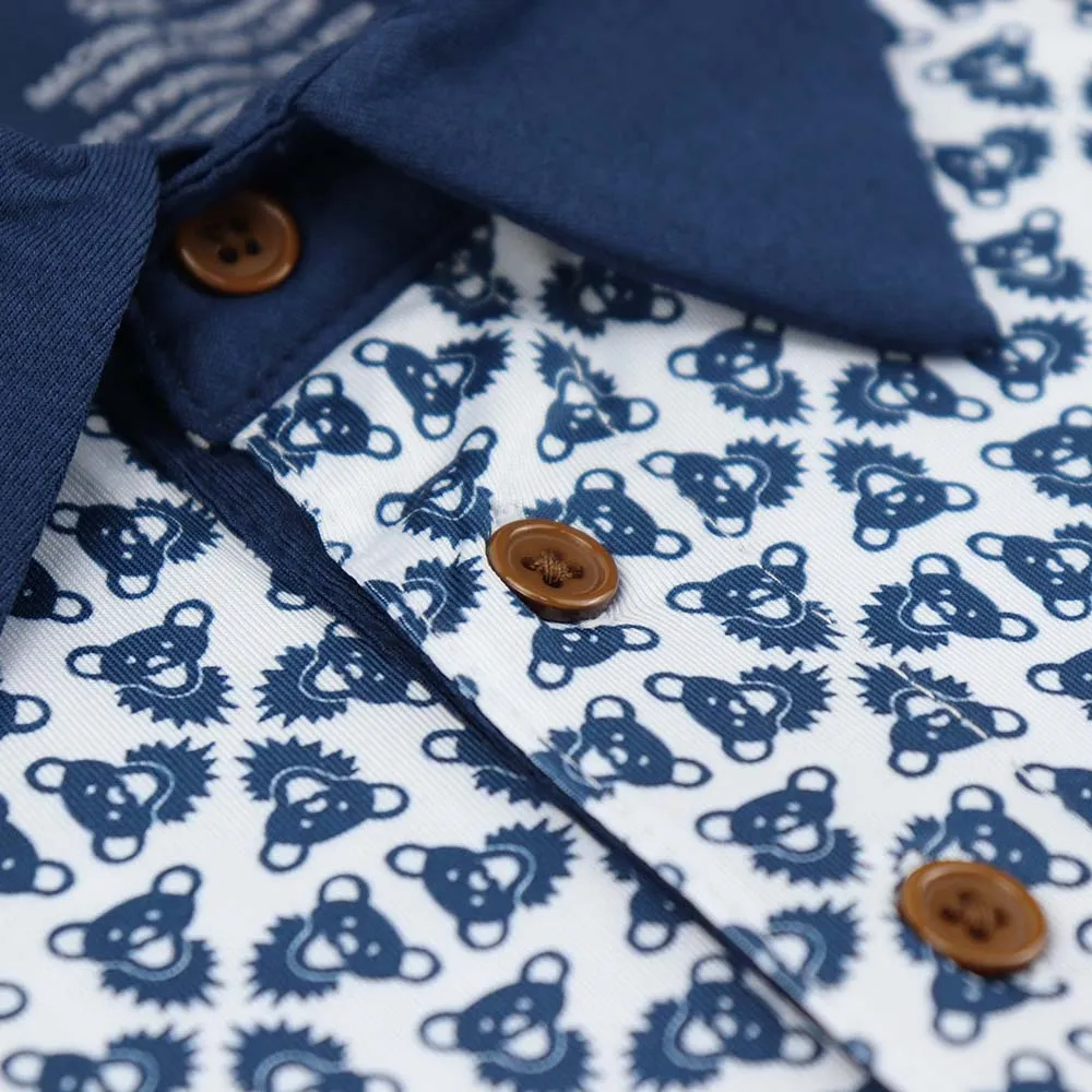 Grateful Dead | Performance Polo |  All Over Bears White & Navy