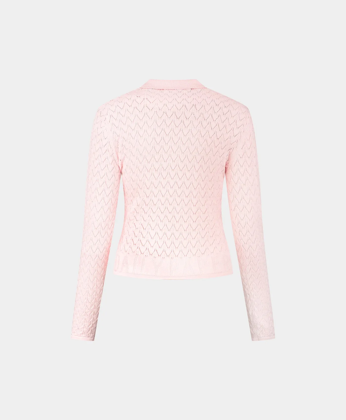 Ice Pink Ada Knit Longsleeve Polo