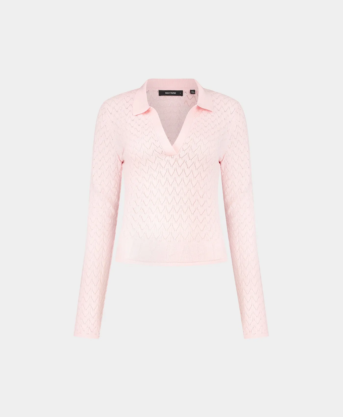 Ice Pink Ada Knit Longsleeve Polo