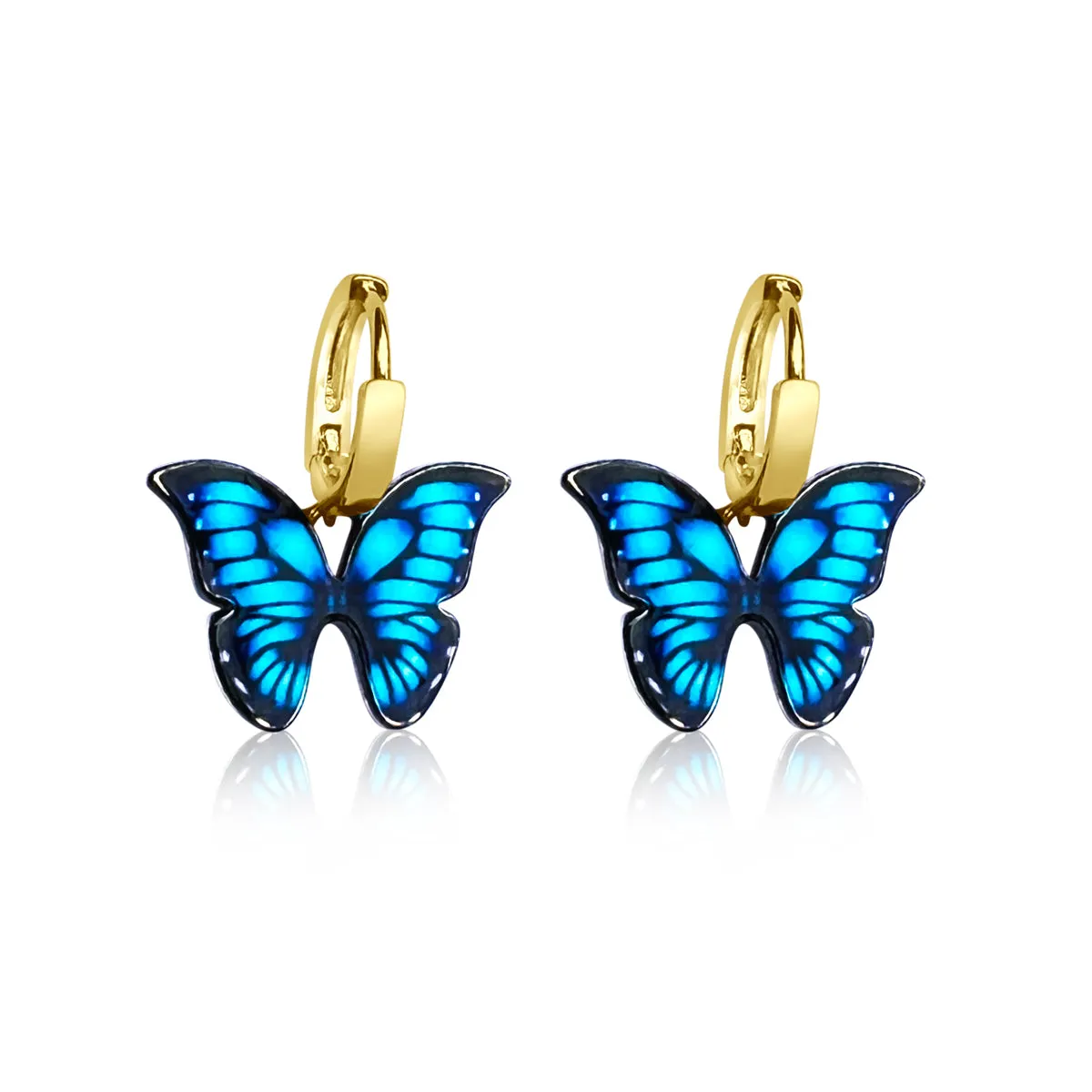 Joyful Butterfly Dance Earrings - Gold