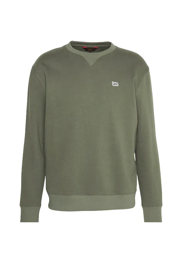 Lee Men's Crewneck Sweatshirt Plain Crew Sweatshrt 112341660 olive