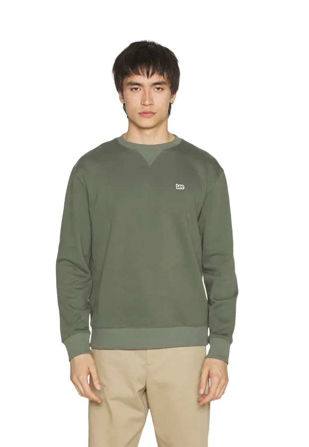 Lee Men's Crewneck Sweatshirt Plain Crew Sweatshrt 112341660 olive