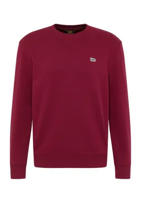 Lee Men's Crewneck Sweatshirt Plain Crew Sweatshrt 112341661 burgundy