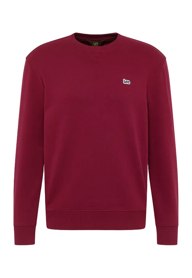 Lee Men's Crewneck Sweatshirt Plain Crew Sweatshrt 112341661 burgundy