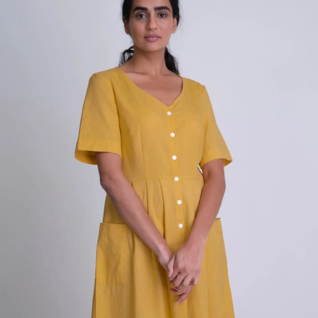 Lena Cottong & Linen Day Dress | Mango