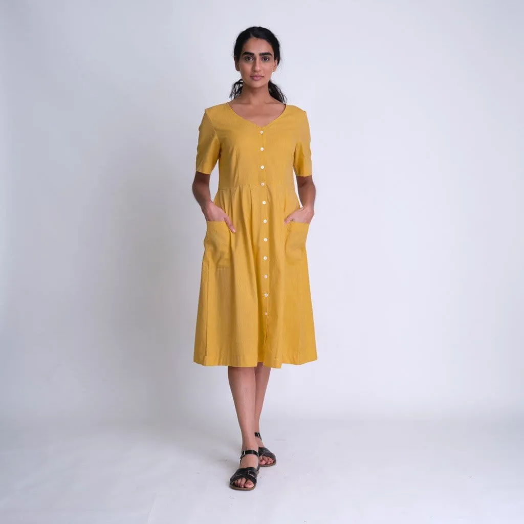 Lena Cottong & Linen Day Dress | Mango