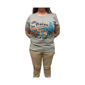 Life Is Good Women's Dr. Seuss Oh The Places You'll Go Crusher Tee - Heather Grey