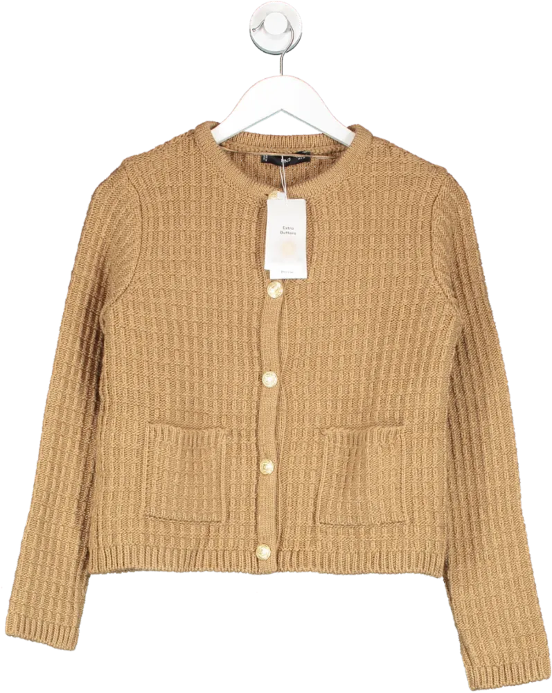 MANGO Brown Button Knit Cardigan BNWT UK M