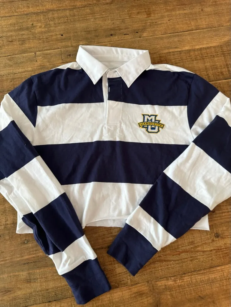 Marquette Striped Rugby Polo