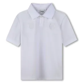 Playera Polo para nio y adolescente Boss blanca