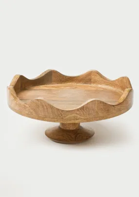 Scalloped Wood Pedestal Stand