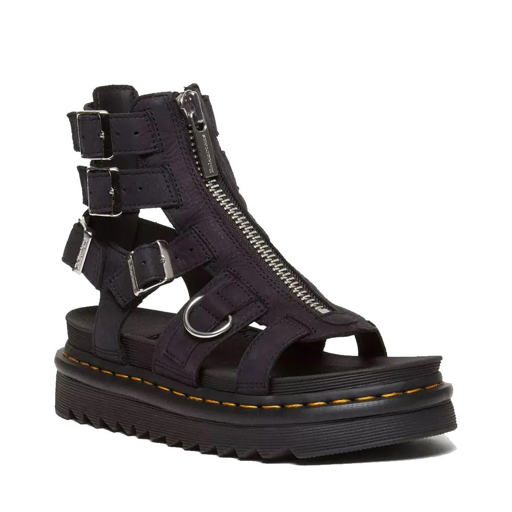 Scarpe Donna DR. MARTENS Sandali linea Olson in Pelle Nabuk Charcoal Grey