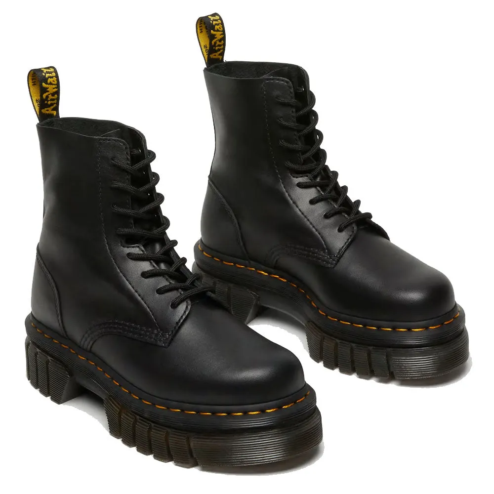 Scarpe Donna DR. MARTENS Stivali Platform linea Audrick in Pelle Nappa Lux Nera