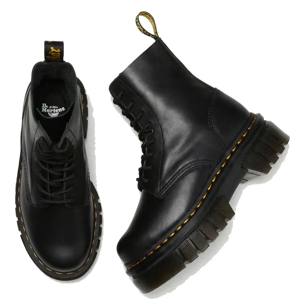 Scarpe Donna DR. MARTENS Stivali Platform linea Audrick in Pelle Nappa Lux Nera