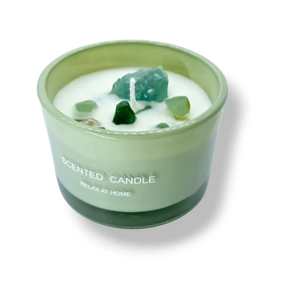 Soy Wax Candle with Crystals - Invigorating