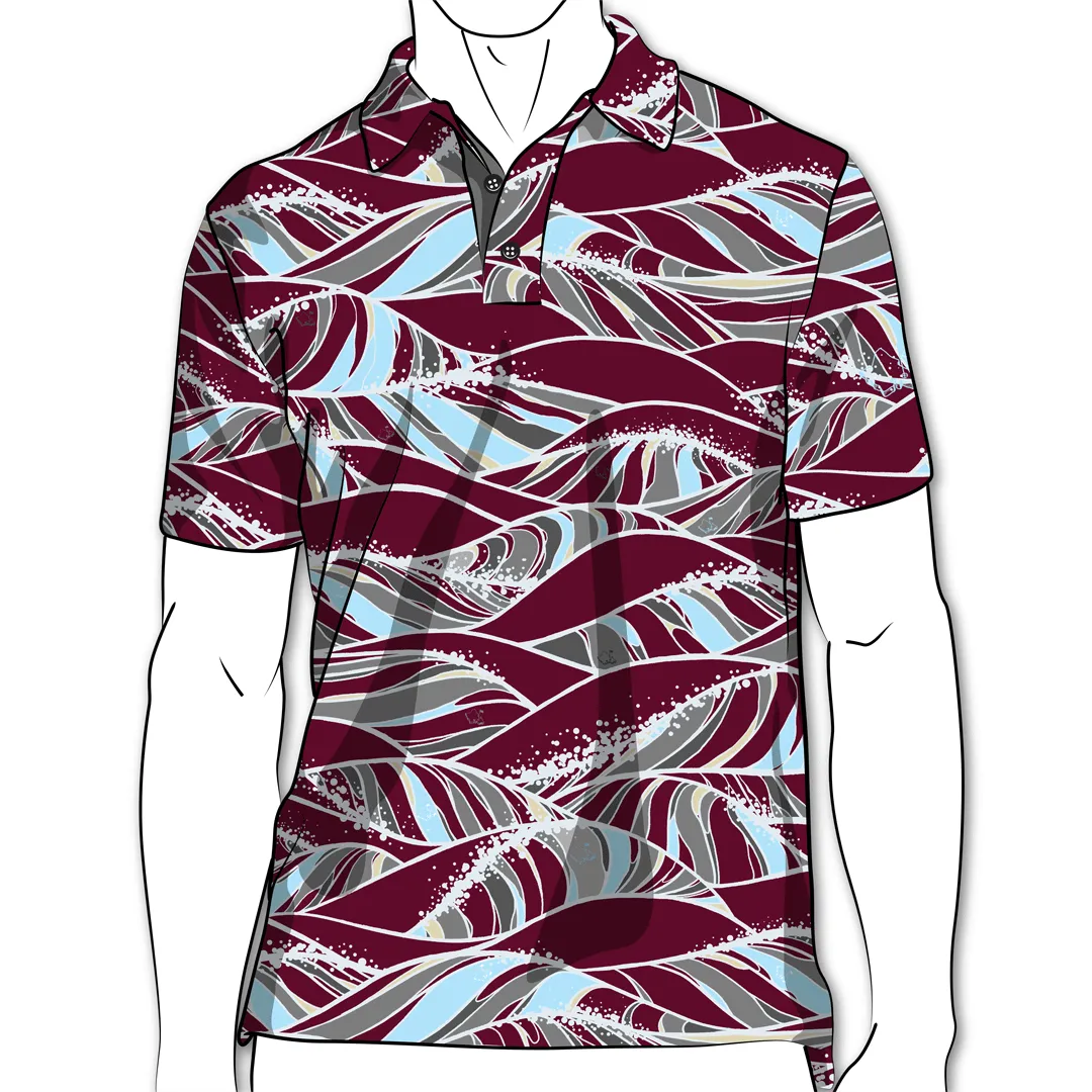 Swell Crimson Camo - OGA Men's Polo - Crimson