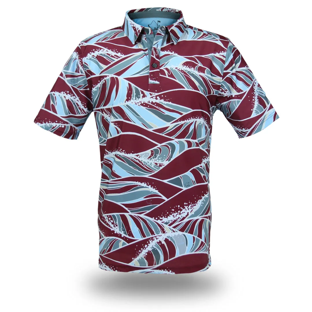 Swell Crimson Camo - OGA Men's Polo - Crimson