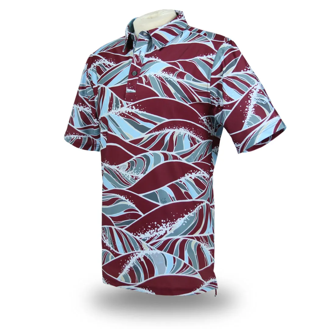 Swell Crimson Camo - OGA Men's Polo - Crimson