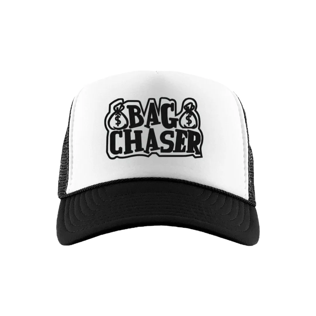 TDNY Bag Chaser Trucker Hat in White/Black