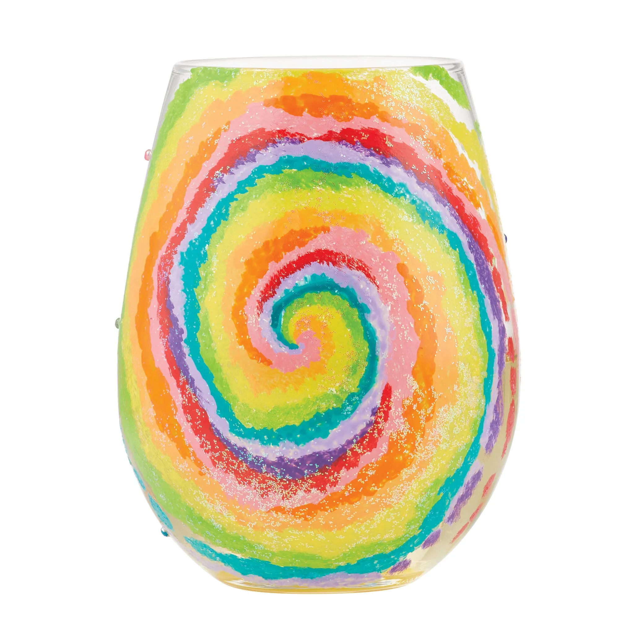 Tie Dye Stemless Wine Glass