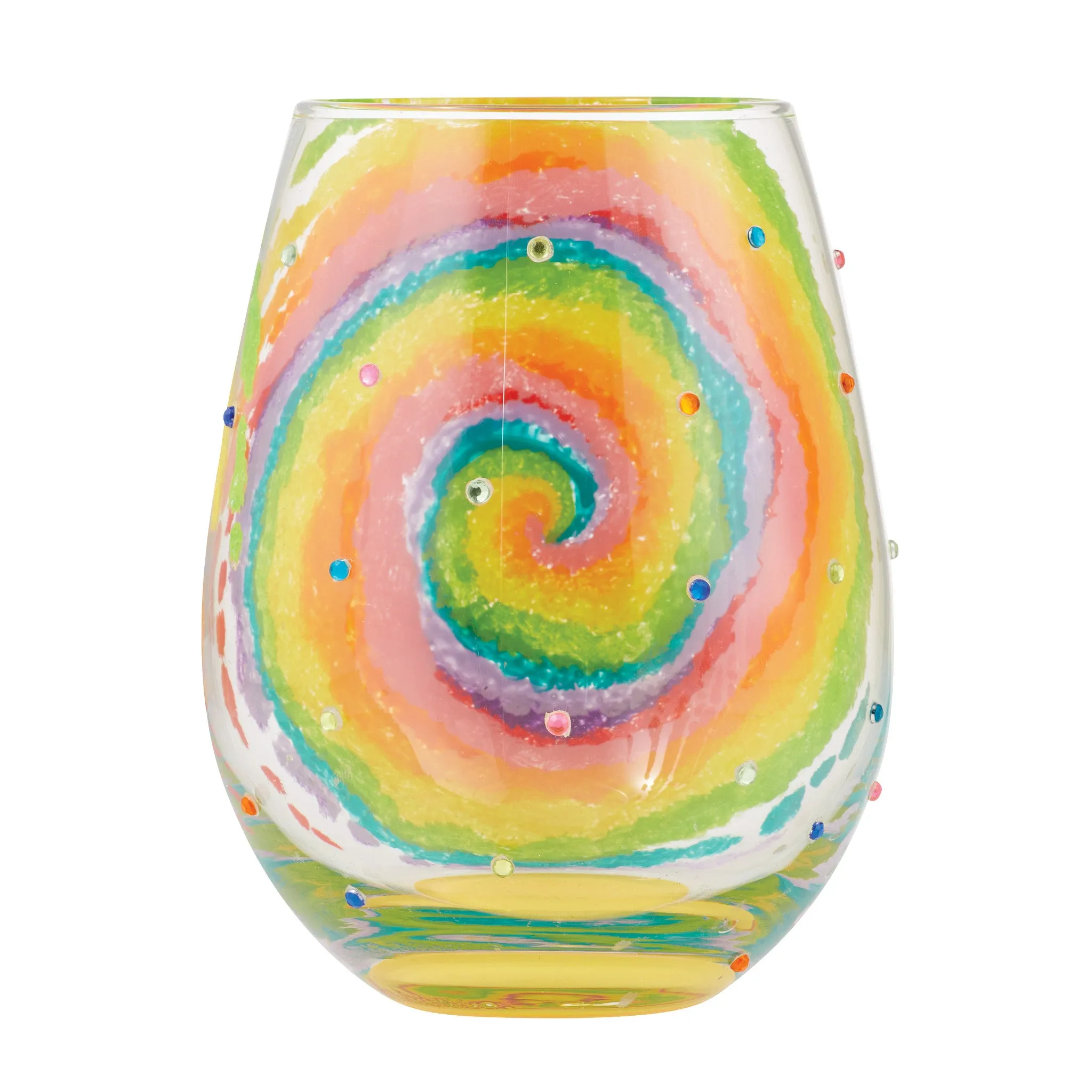 Tie Dye Stemless Wine Glass