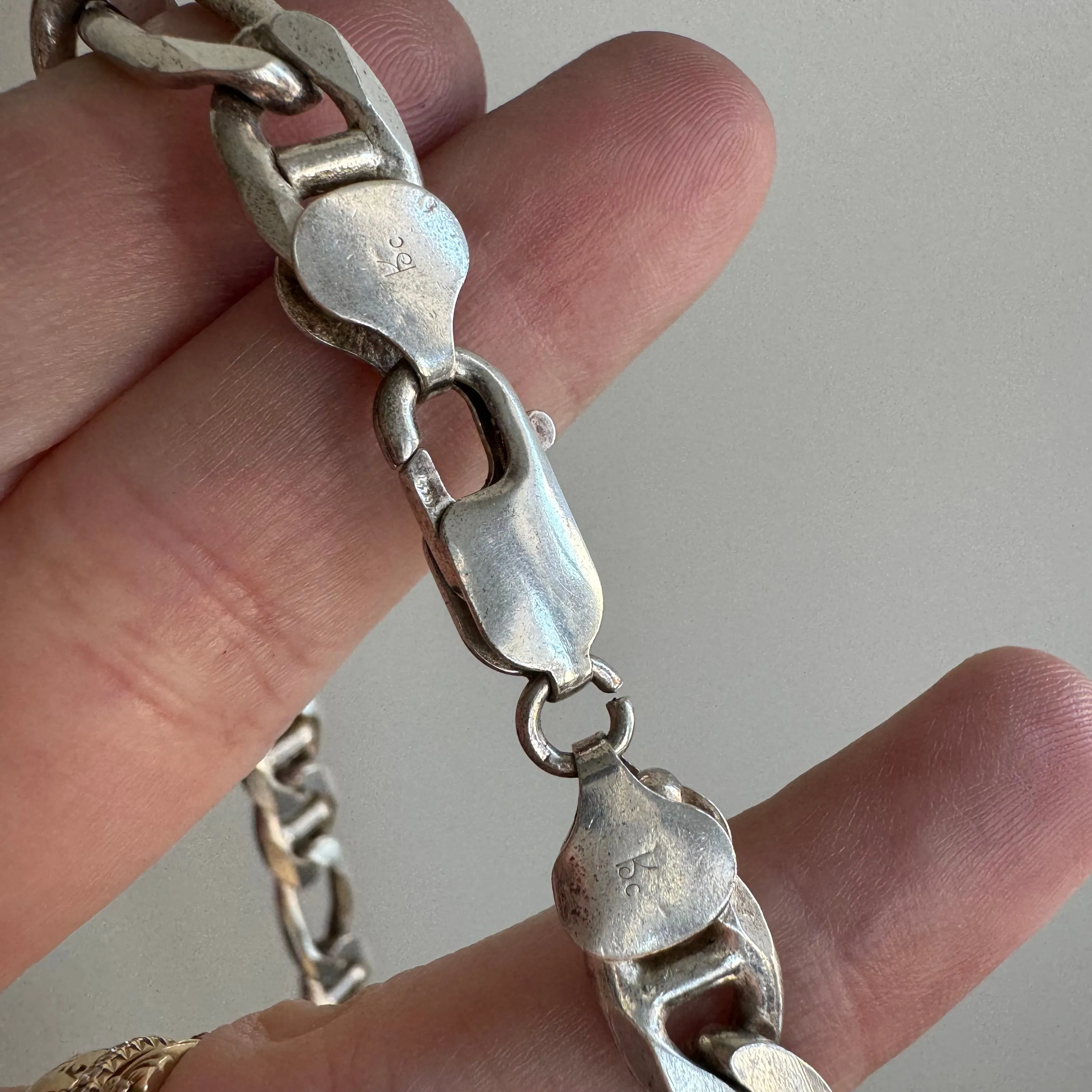 V I N T A G E // chunky figamariner / sterling silver figaro mariner chain / 19.75, 49g