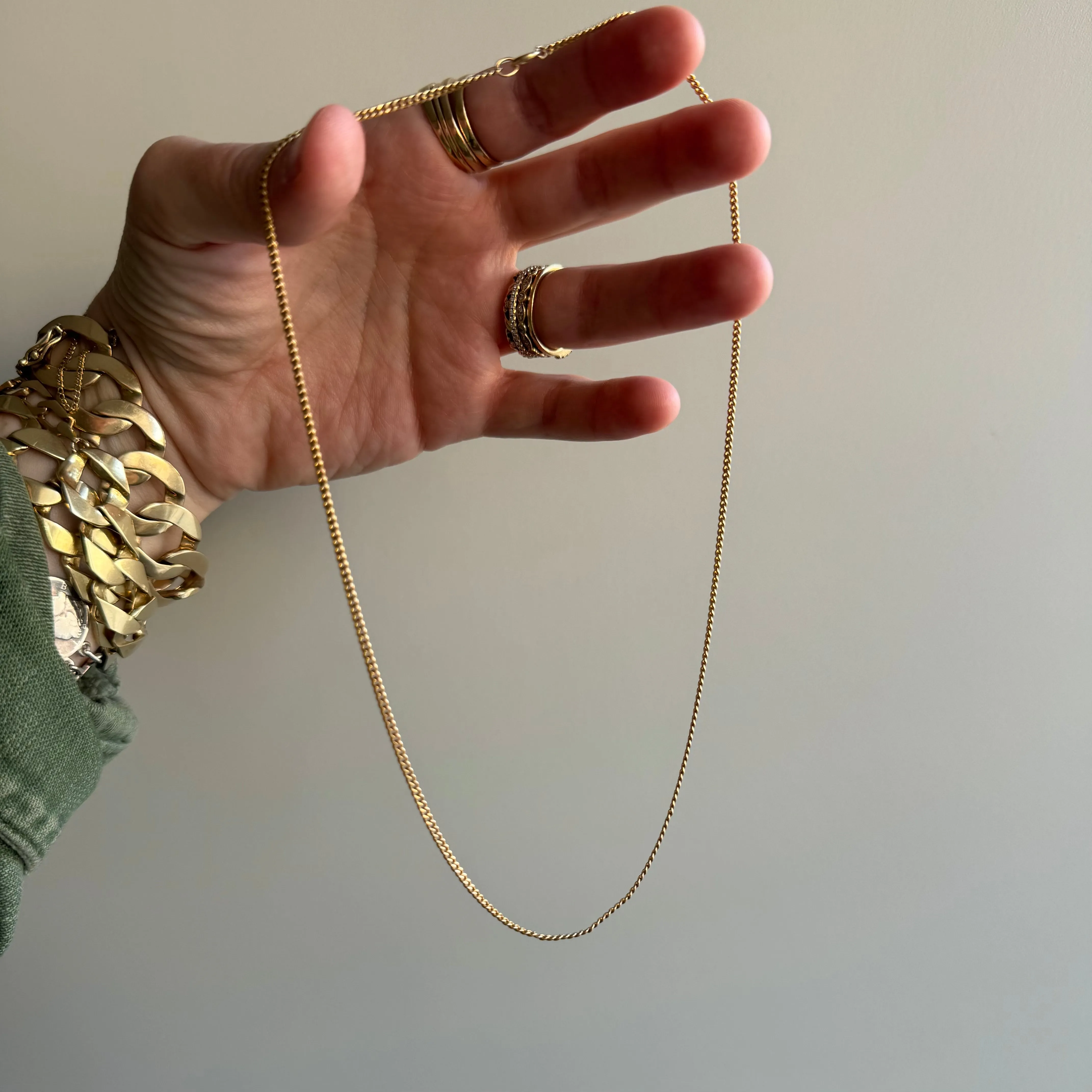 V I N T A G E // perfect curb / 14k yellow gold curb chain / 16.5, 4g